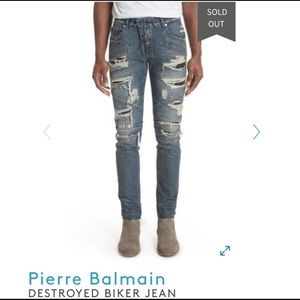 Balmain destroyed biker jeans